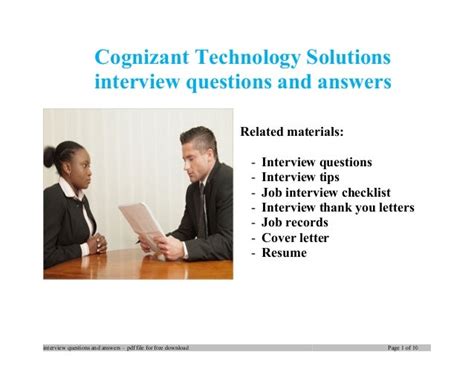 cognizant technology solutions interview questions|Cognizant Technology Solutions Interview Questions.